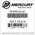 Bar codes for Mercury Marine part number 48-8M0131167