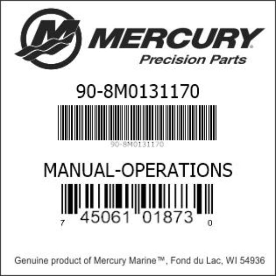 Bar codes for Mercury Marine part number 90-8M0131170