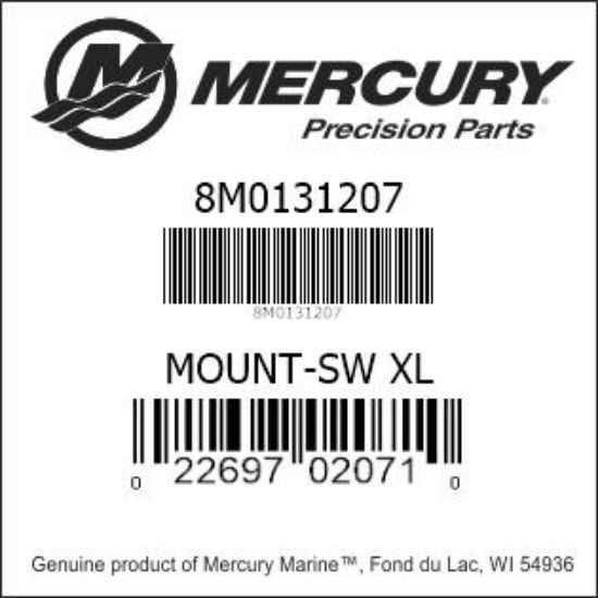 Bar codes for Mercury Marine part number 8M0131207