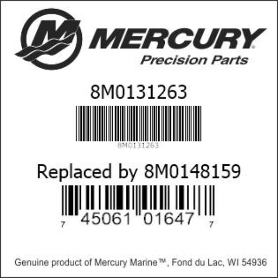 Bar codes for Mercury Marine part number 8M0131263