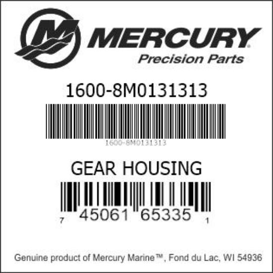 Bar codes for Mercury Marine part number 1600-8M0131313
