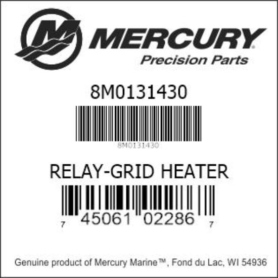 Bar codes for Mercury Marine part number 8M0131430