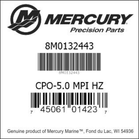 Bar codes for Mercury Marine part number 8M0132443