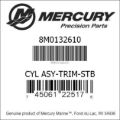 Bar codes for Mercury Marine part number 8M0132610