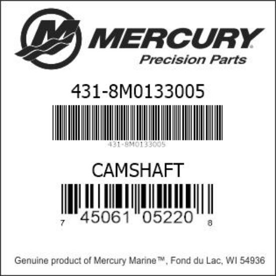Bar codes for Mercury Marine part number 431-8M0133005