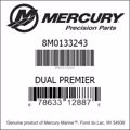 Bar codes for Mercury Marine part number 8M0133243