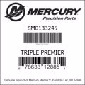 Bar codes for Mercury Marine part number 8M0133245