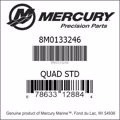 Bar codes for Mercury Marine part number 8M0133246