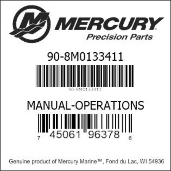 Bar codes for Mercury Marine part number 90-8M0133411