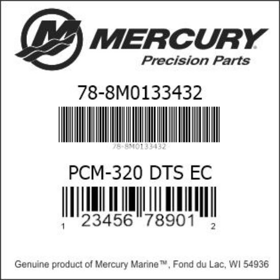 Bar codes for Mercury Marine part number 78-8M0133432