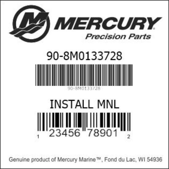 Bar codes for Mercury Marine part number 90-8M0133728