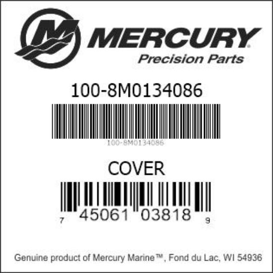 Bar codes for Mercury Marine part number 100-8M0134086