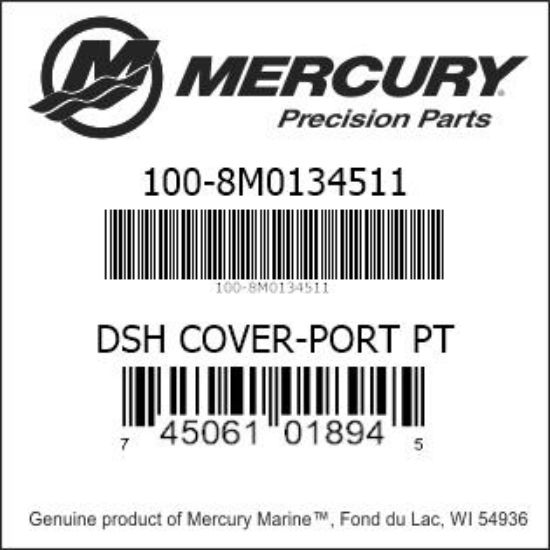Bar codes for Mercury Marine part number 100-8M0134511