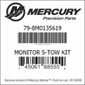 Bar codes for Mercury Marine part number 79-8M0135619