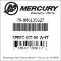 Bar codes for Mercury Marine part number 79-8M0135627