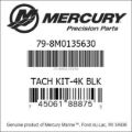 Bar codes for Mercury Marine part number 79-8M0135630