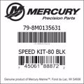 Bar codes for Mercury Marine part number 79-8M0135631