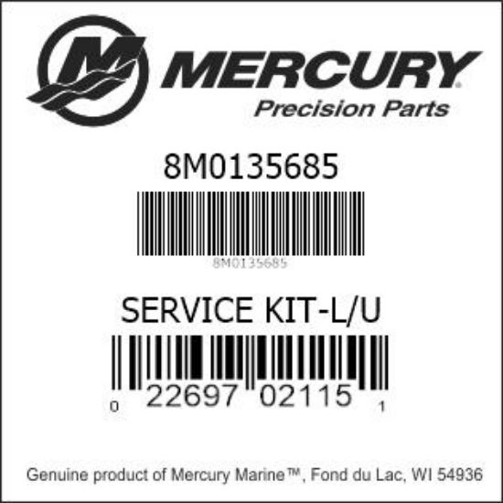 Bar codes for Mercury Marine part number 8M0135685