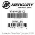 Bar codes for Mercury Marine part number 47-8M0135803