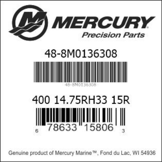 Bar codes for Mercury Marine part number 48-8M0136308