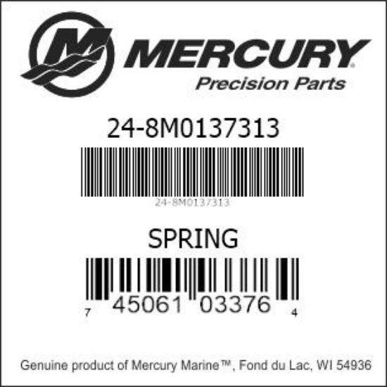 Bar codes for Mercury Marine part number 24-8M0137313