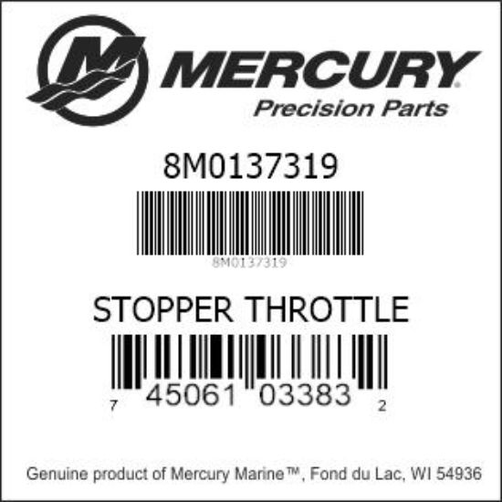Bar codes for Mercury Marine part number 8M0137319