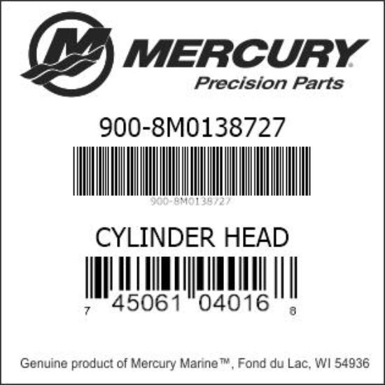 Bar codes for Mercury Marine part number 900-8M0138727
