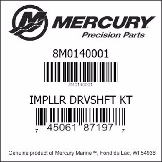 Bar codes for Mercury Marine part number 8M0140001