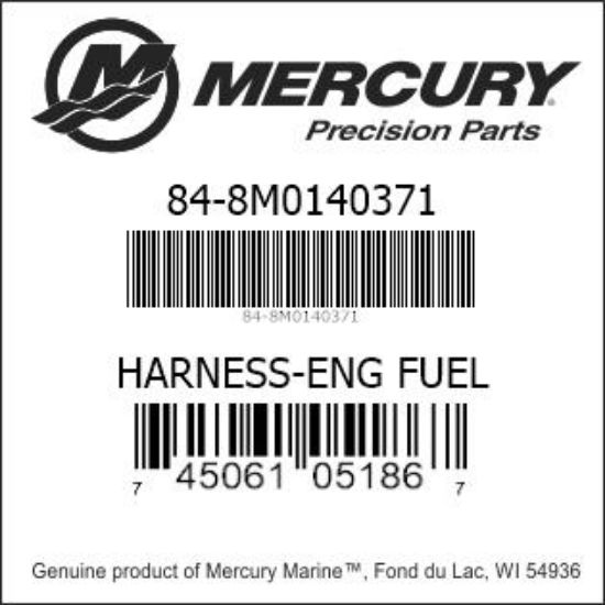 Bar codes for Mercury Marine part number 84-8M0140371