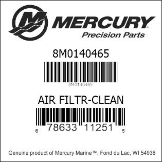 Bar codes for Mercury Marine part number 8M0140465