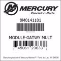 Bar codes for Mercury Marine part number 8M0141101