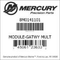 Bar codes for Mercury Marine part number 8M0141101