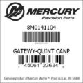 Bar codes for Mercury Marine part number 8M0141104