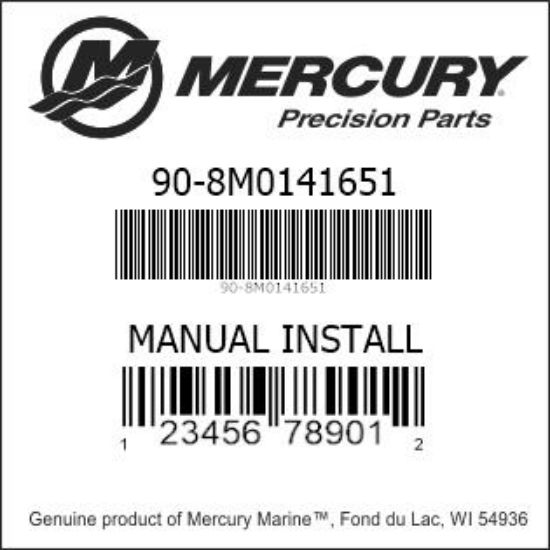 Bar codes for Mercury Marine part number 90-8M0141651