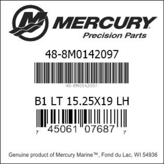 Bar codes for Mercury Marine part number 48-8M0142097