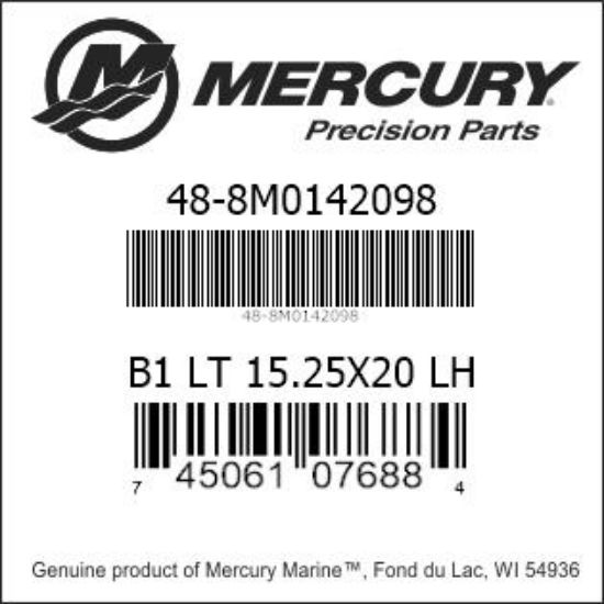 Bar codes for Mercury Marine part number 48-8M0142098