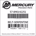 Bar codes for Mercury Marine part number 57-8M0142251