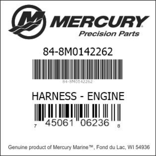 Bar codes for Mercury Marine part number 84-8M0142262