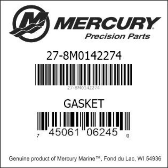 Bar codes for Mercury Marine part number 27-8M0142274