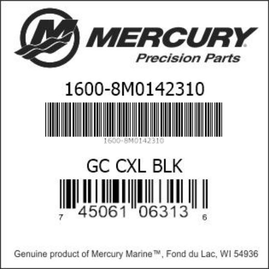 Bar codes for Mercury Marine part number 1600-8M0142310