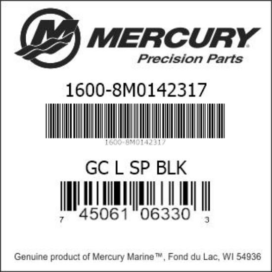 Bar codes for Mercury Marine part number 1600-8M0142317