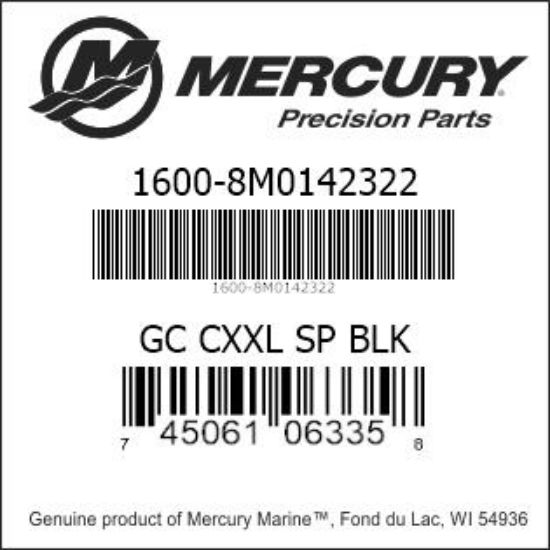 Bar codes for Mercury Marine part number 1600-8M0142322