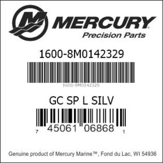 Bar codes for Mercury Marine part number 1600-8M0142329
