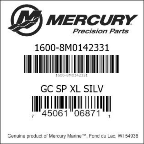 Bar codes for Mercury Marine part number 1600-8M0142331