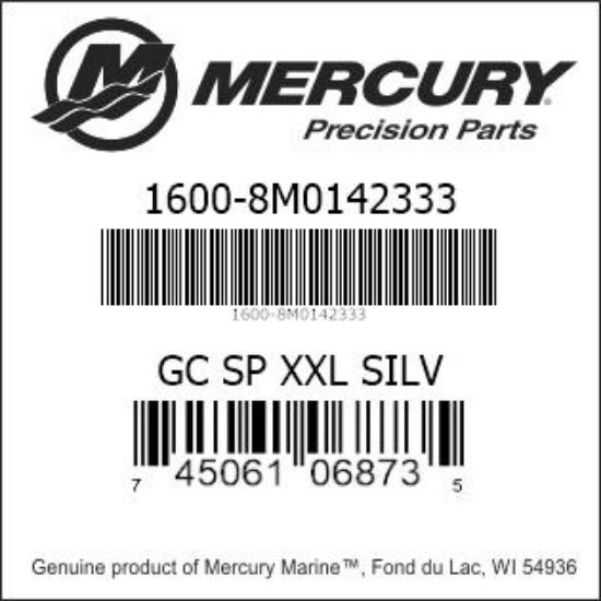 Bar codes for Mercury Marine part number 1600-8M0142333
