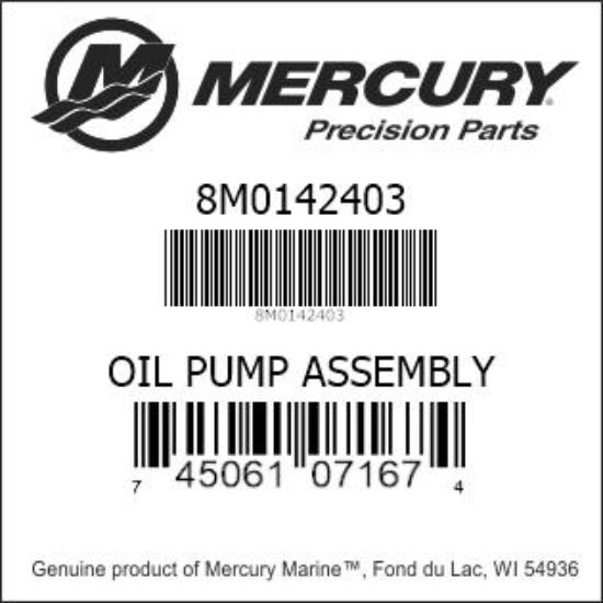 Bar codes for Mercury Marine part number 8M0142403