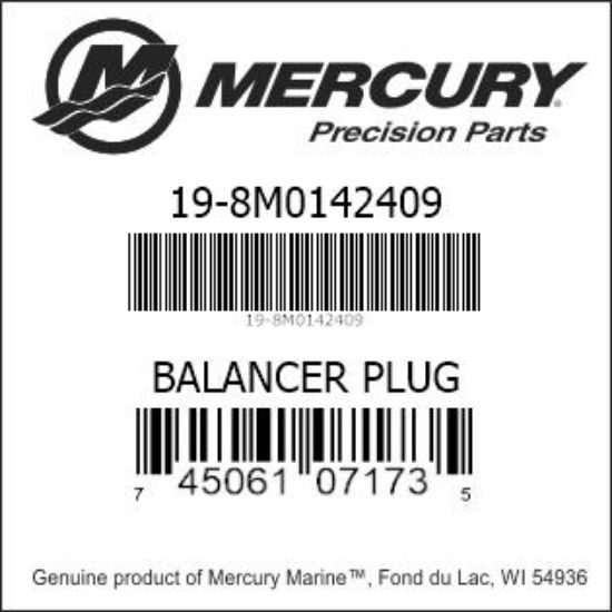 Bar codes for Mercury Marine part number 19-8M0142409