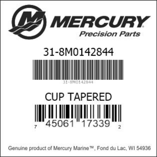 Bar codes for Mercury Marine part number 31-8M0142844