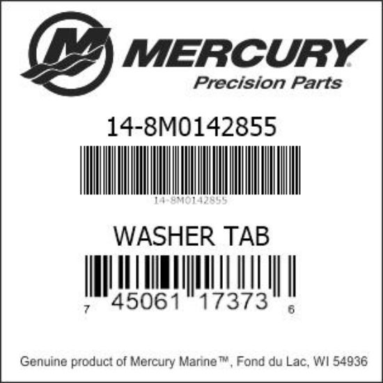 Bar codes for Mercury Marine part number 14-8M0142855