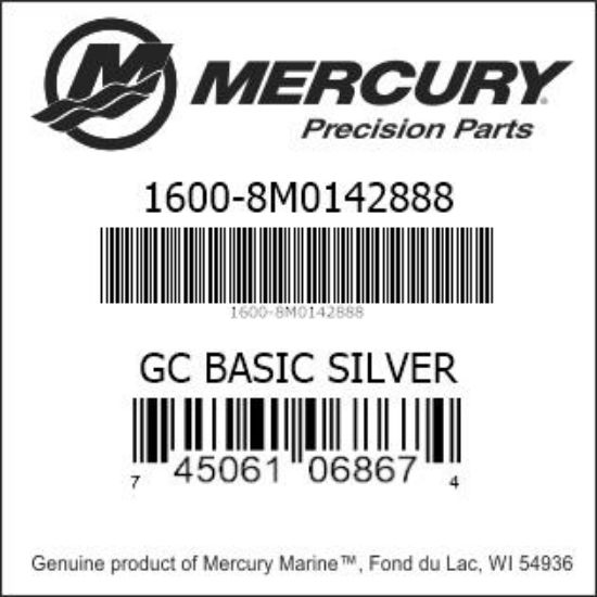 Bar codes for Mercury Marine part number 1600-8M0142888
